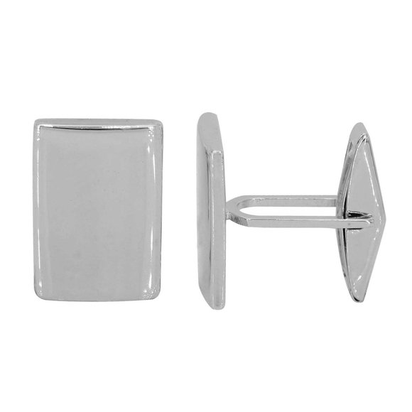 Sterling Silver Rectangle Cuff Links - Picture 1 of 2